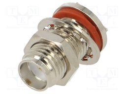 Connector: SMA; socket; female; card edge; horizontal; SMT; PTFE