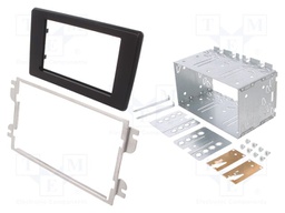 Radio mounting frame; Nissan,Opel,Renault; 2 DIN; black