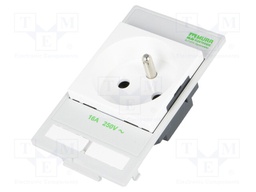 E-type socket; 250VAC; 16A; Mounting: on panel; IP20; 62mm