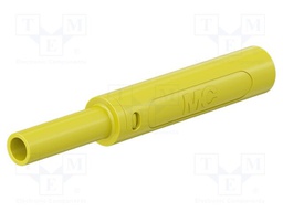 Connector: 4mm banana; socket; 32A; 1kV; L: 65mm; yellow; screw