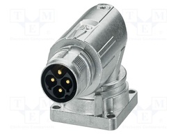 Connector: M17; socket; M17 PRO; PIN: 4; 630V; 25A; IP67; 3+PE; angled