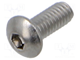 Screw; M2.5x6; 0.45; Head: button; hex key; HEX 1,5mm; ISO 7380-1