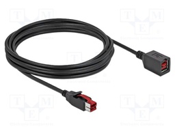 Cable; PoweredUSB socket,PoweredUSB plug; 4m; black; 20AWG,26AWG