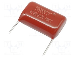 Capacitor: polypropylene; WFA; 330nF; 400V; 24x11x6.5mm; THT; ±10%