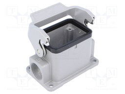Enclosure: for Han connectors; Han; size 6B; with latch; PG16