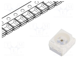 LED; SMD; 3528,PLCC2; red; 70(typ)mlm; 14÷35.5mcd; 3.4x3x2.1mm