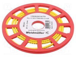 Markers for cables and wires; 1.3÷3mm; PVC; yellow; -30÷80°C