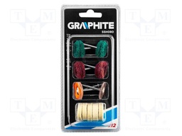 Acces.for drills; 12pcs; Kit: brushes