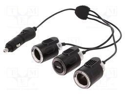 Automotive power supply; USB A socket,car lighter socket x2