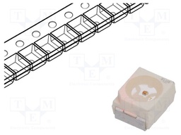 LED; SMD; 3528,PLCC2; yellow; 1500÷3800mlm; 0.45÷1.4cd; 120°; 20mA