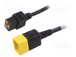 Cable; 3x1.5mm2; 3x14AWG; IEC C19 female,IEC C20 male; PVC; 3m