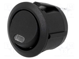 ROCKER; SPST; Pos: 2; OFF-(ON); 20A/12VDC; black; LED 12VDC,point