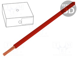 Wire; H07V-K; stranded; Cu; 1.5mm2; red; PVC; 470/750V; Class: 5