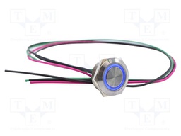 Switch: vandal resistant; SPST-NO; 2A/36VDC; IP67; OFF-(ON); blue