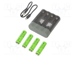 Charger: for rechargeable batteries; Ni-MH; Size: AA,AAA,R03,R6