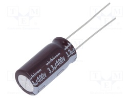 Capacitor: electrolytic; low impedance; THT; 3.3uF; 400VDC; ±20%