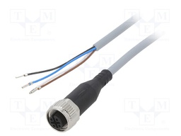 Connection lead; female,M12; IP65,IP68,IP69K; Len: 2.5m; 0÷250VDC