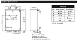 Converter: AC/DC; 40W; Uout: 12VDC; Iout: 3.33A; 84%; Mounting: PCB