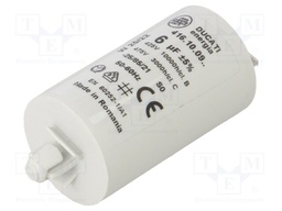 Capacitor: motors, run; 6uF; 425VAC; Ø32x55mm; -25÷85°C; ±5%