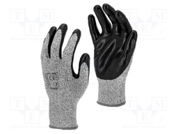 Protective gloves; Size: 10; grey-black; nitryl; tag