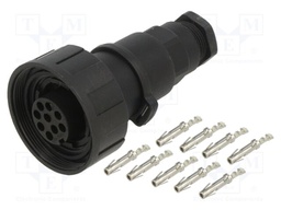 Connector: circular; plug; female; PIN: 9; 5A; 150V; with contacts