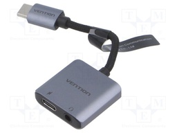 Adapter; Jack 3.5mm socket,USB C socket,USB C plug; 0.1m