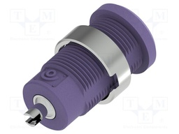 Connector: 4mm banana; socket; violet; soldered; insulated