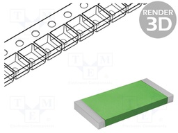 SMD Chip Resistor, Jumper, 0 ohm, 125 mW, 0603 [1608 Metric], Thin Film, Sulfur Resistant