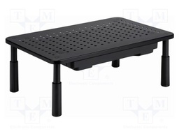 Monitor stand; 20kg; black; plastic,steel; 370x235x140mm