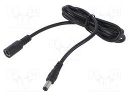 Cable; 2x0.5mm2; DC 5,5/2,5 plug,DC 5,5/2,5 socket; straight