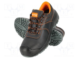 Shoes; Size: 40; black-orange; leather; slip; Safety cat: S1 FO SR