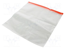 Slider bag; L: 280mm; Width: 270mm; Thick: 70um; transparent; 50pcs.