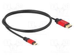 Cable; DisplayPort plug,USB C plug; DisplayPort 1.4; 1m; black