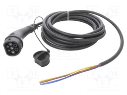 Cable: eMobility; 250V; 7.4kW; wires,Type 2; IP44; 7.5m; 32A