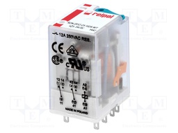 Relay: electromagnetic; DPDT; Ucoil: 24VDC; 12A/250VAC; 12A/24VDC