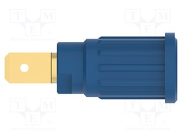 Socket; 4mm banana; 32A; 1kV; blue; gold-plated; push-in,on panel
