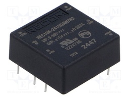 Converter: DC/DC; 10W; Uin: 9÷36V; Uout: 15VDC; Uout2: -15VDC; 1"x1"