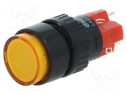 Switch: push-button; Pos: 2; SPDT; 3A/220VAC; 2A/24VDC; orange; IP40