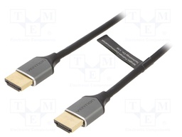 Cable; HDMI 2.0; HDMI plug,both sides; PVC; 0.75m; grey; 34AWG