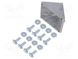 Angle bracket; for profiles; W: 74mm; H: 76mm; L: 76mm; aluminium