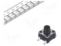 Microswitch TACT; 0.05A/12VDC; soldered; 1.8N; 4.5x4.5mm; 5mm