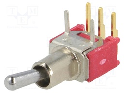 Switch: toggle; Pos: 2; SPDT; ON-ON; 3A/28VDC; Leads: for PCB,angled