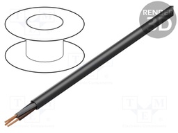 Wire; H07RN-F; stranded; Cu; 3x4mm2; rubber; black; 450/750V