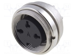 Connector: M16; female; for panel mounting,front side nut; IP40