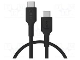 Cable; USB C plug,both sides; 0.3m; black; PVC; 480bps; 100W