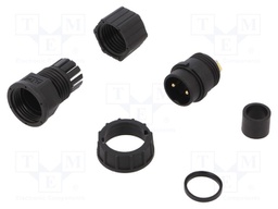 Plug; Connector: circular; size D; male; PIN: 2; gold-plated; 20A