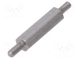 Screwed spacer sleeve; 18mm; Ext.thread: M2,5; hexagonal