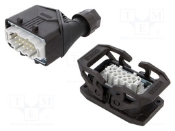 Connector: HDC; Type: with cable gland; Pitch: 57x27mm; 500V; 16A