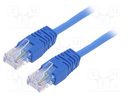 Patch cord; U/UTP; 5e; stranded; CCA; PVC; blue; Len: 0.5m; 26AWG