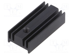Heatsink: extruded; TO220; black; L: 25.4mm; W: 12mm; H: 6.5mm; 40K/W